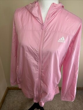 adidas Light Pink Hooded Windbreaker Jacket